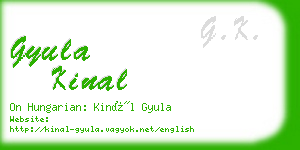 gyula kinal business card